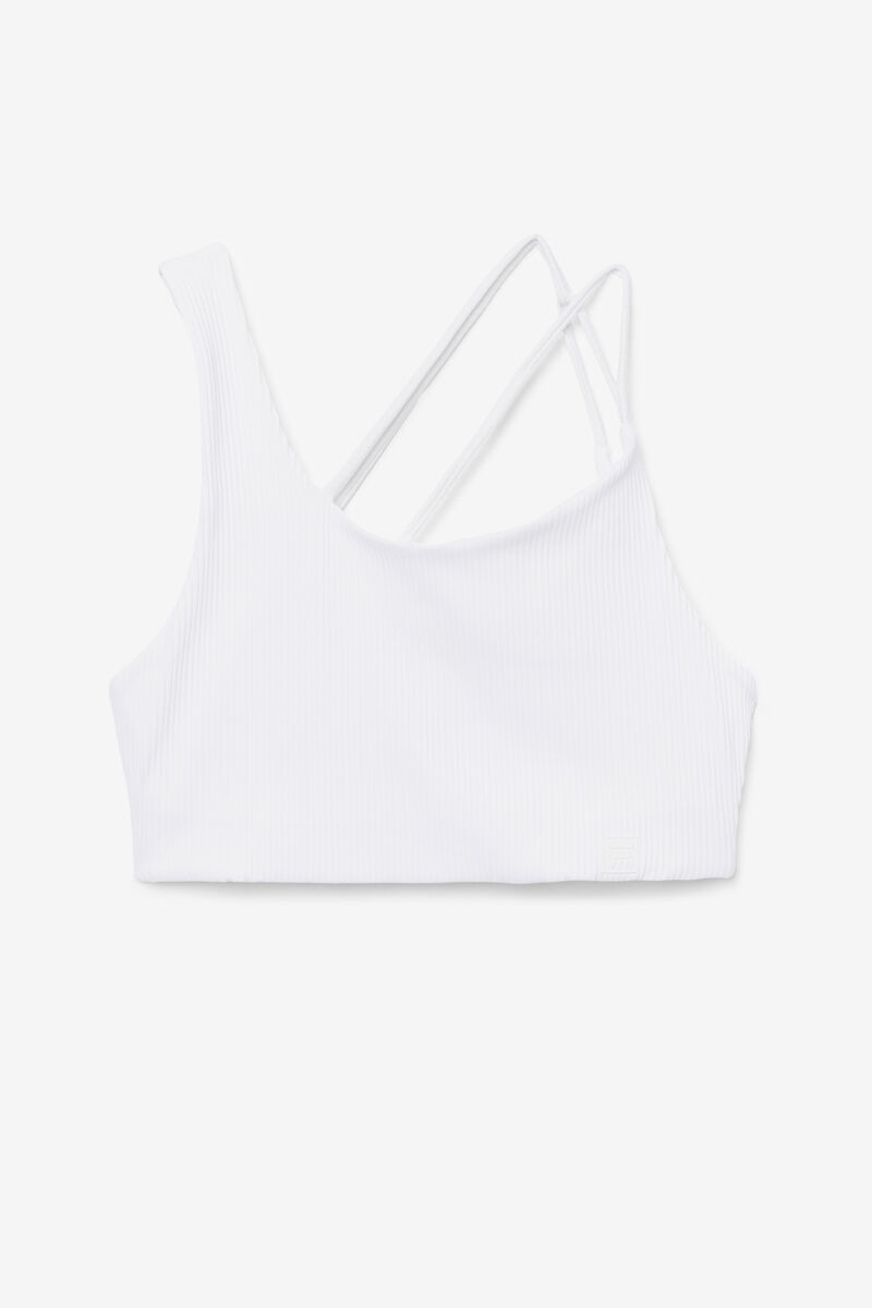 Fila Ribbed Essentials | na Bra Top T-shirt Dam Vita | mNgtNUKfVvn