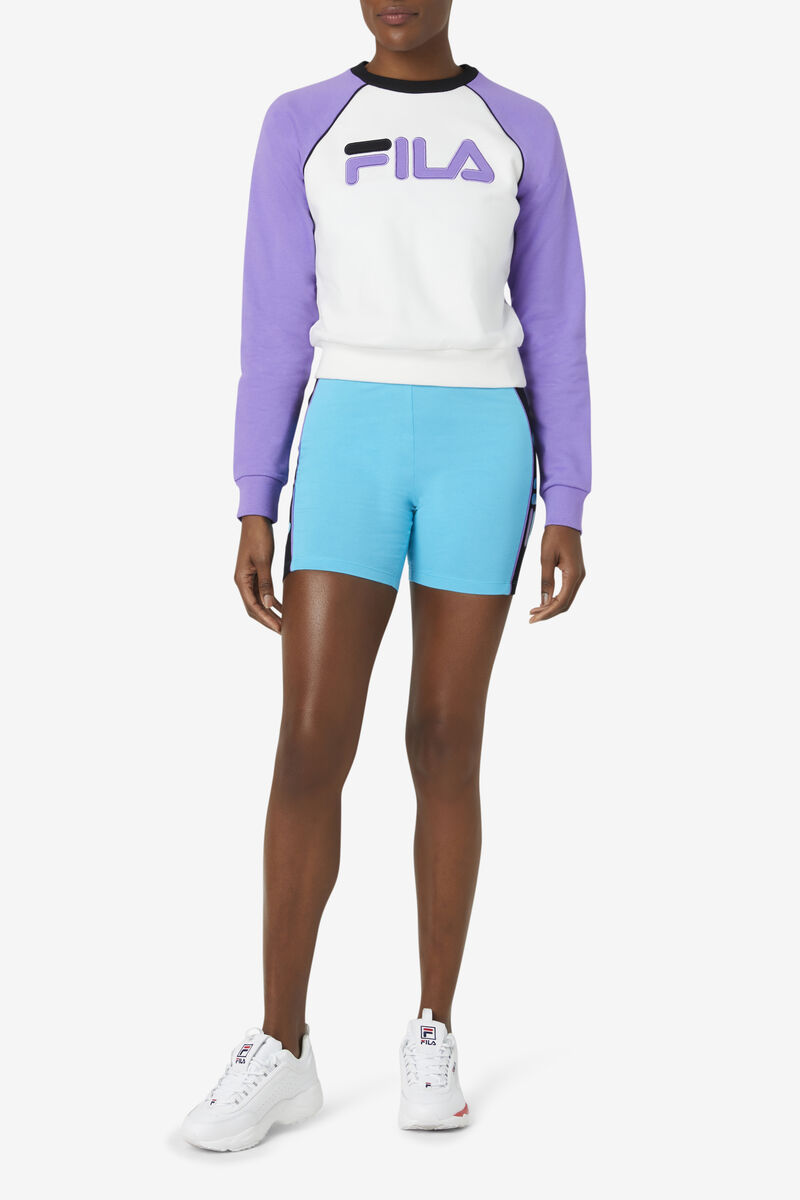 Fila Riccarda Sweatshirt Tröjor Dam Vita Lila Svarta | 1TDWsqtx8gY