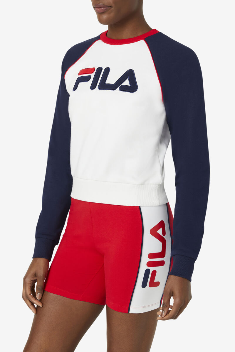 Fila Riccarda Sweatshirt Tröjor Dam Vita Marinblå Röda | Lri1WfW4xri