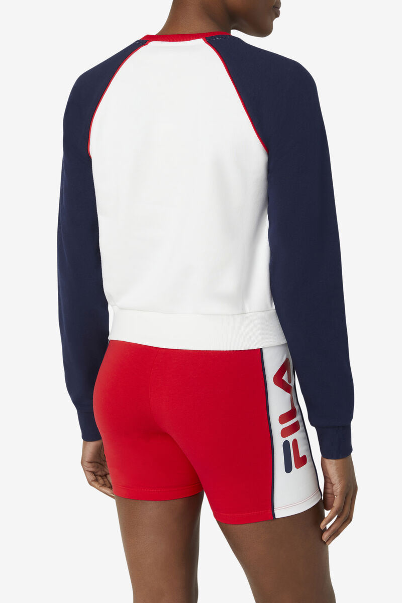 Fila Riccarda Sweatshirt Tröjor Dam Vita Marinblå Röda | Lri1WfW4xri