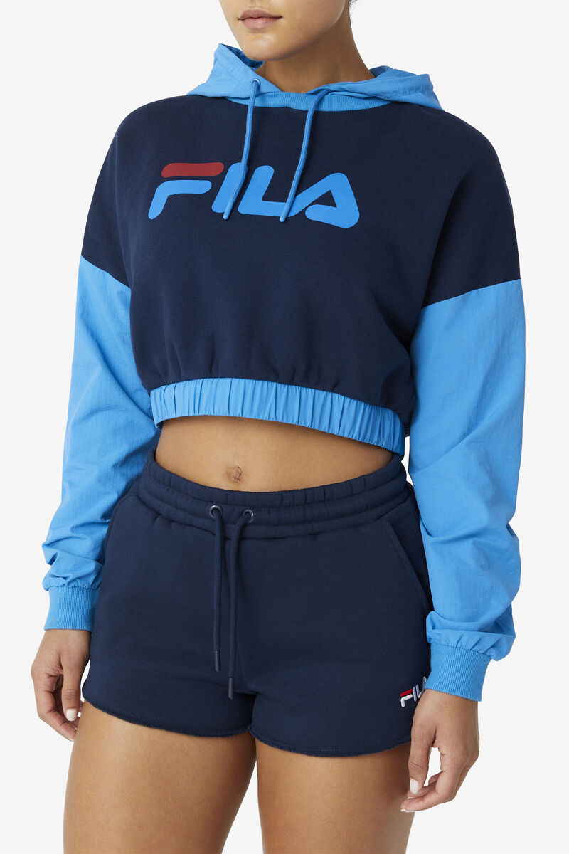 Fila Saachi Hoodie Hoodie Dam Blå Marinblå Röda | Py3e386OA6C