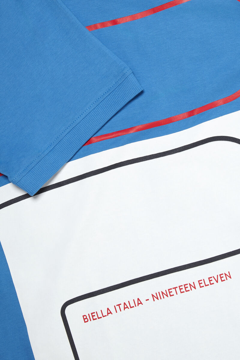 Fila Salza T-shirt Herr Blå Ljusturkos Vita Röda Svarta | 6tGJO4anFlr