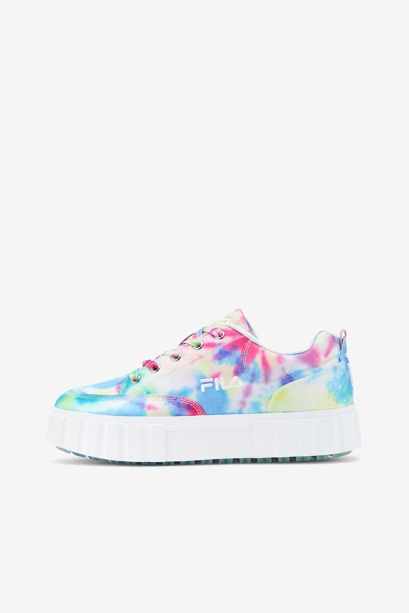 Fila Sandblast Low Mottled Tie Dye Sneakers Dam Gröna Blå Vita | LBiZLjTGj3x