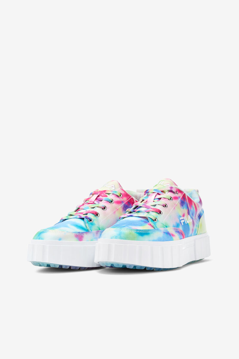 Fila Sandblast Low Mottled Tie Dye Sneakers Dam Gröna Blå Vita | LBiZLjTGj3x