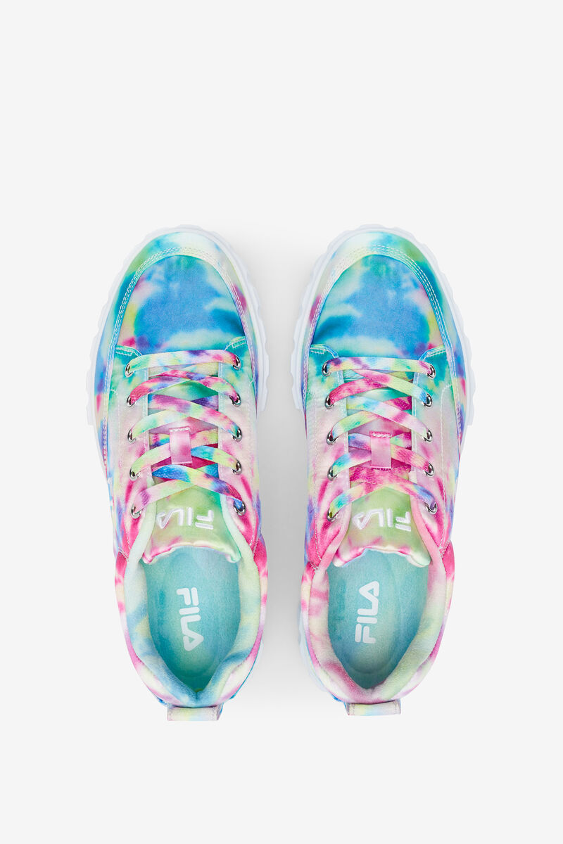 Fila Sandblast Low Mottled Tie Dye Sneakers Dam Gröna Blå Vita | LBiZLjTGj3x