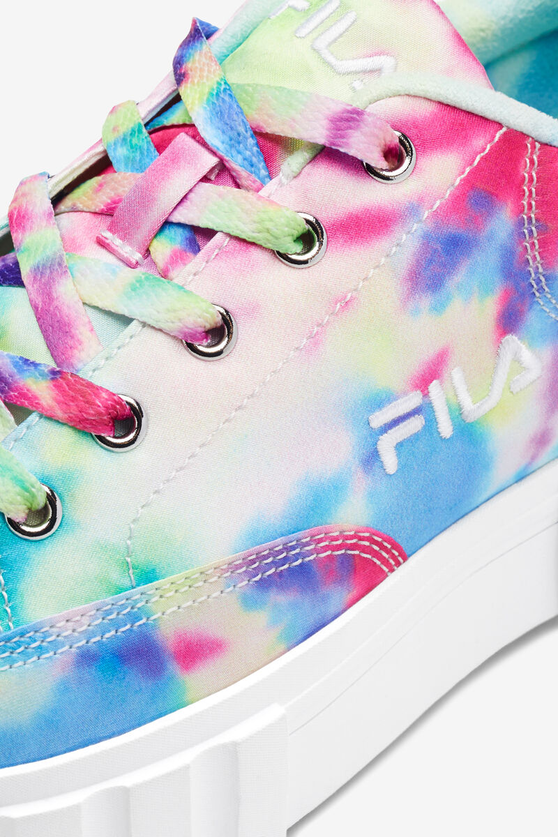 Fila Sandblast Low Mottled Tie Dye Sneakers Dam Gröna Blå Vita | LBiZLjTGj3x
