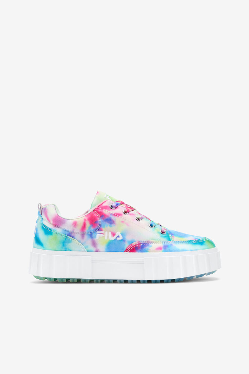 Fila Sandblast Low Mottled Tie Dye Sneakers Dam Gröna Blå Vita | LBiZLjTGj3x