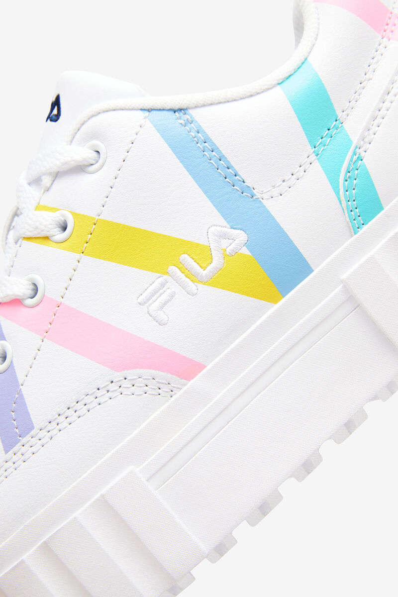 Fila Sandblast Low Stripe Sneakers Dam Vita Blå | nFExJf8BuDh