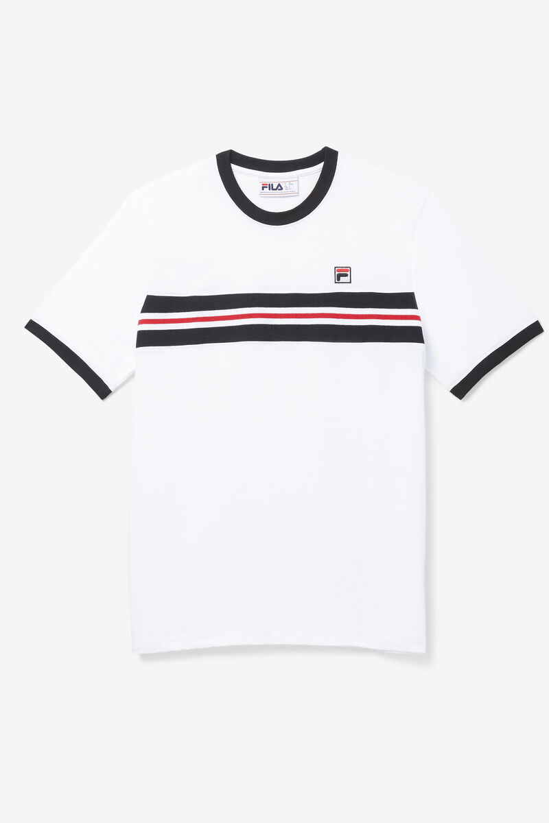 Fila Silver T-shirt Herr Vita Svarta Röda | 3RzQi4byIBr