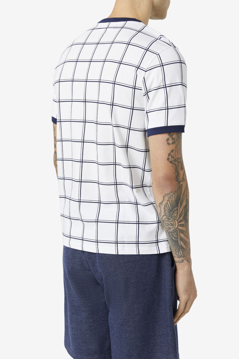 Fila Slate Ringer T-shirt Herr Vita | uGaTkY5VOoV