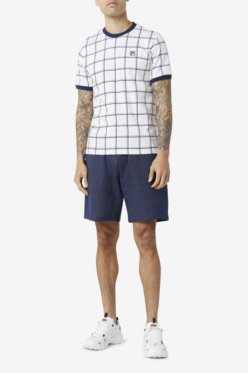 Fila Slate Ringer T-shirt Herr Vita | uGaTkY5VOoV