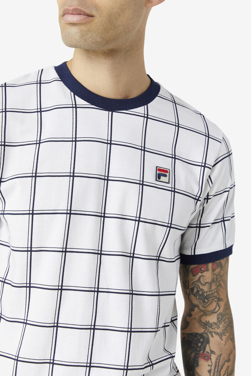 Fila Slate Ringer T-shirt Herr Vita | uGaTkY5VOoV