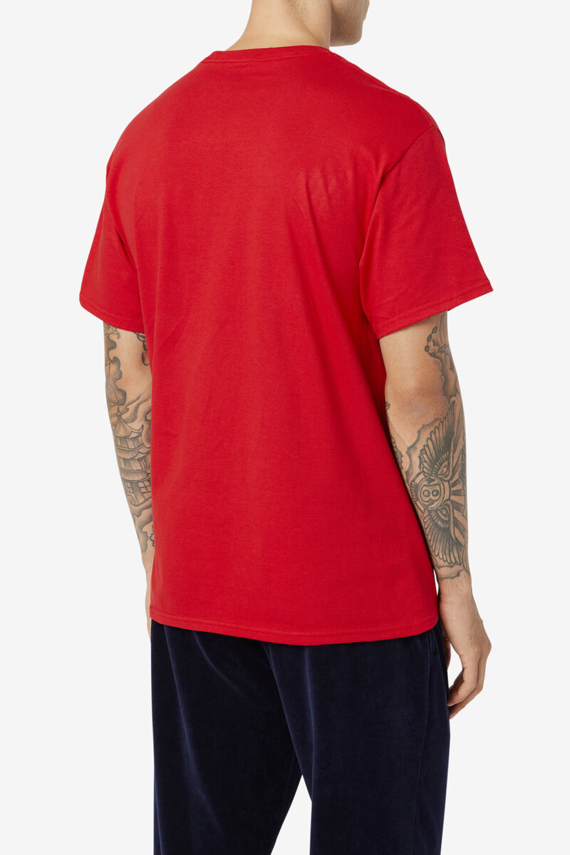 Fila Stacked Shirt T-shirt Herr Röda Vita Marinblå | zvQ6EL2LNjf