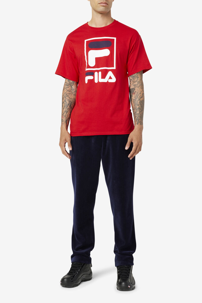 Fila Stacked Shirt T-shirt Herr Röda Vita Marinblå | zvQ6EL2LNjf