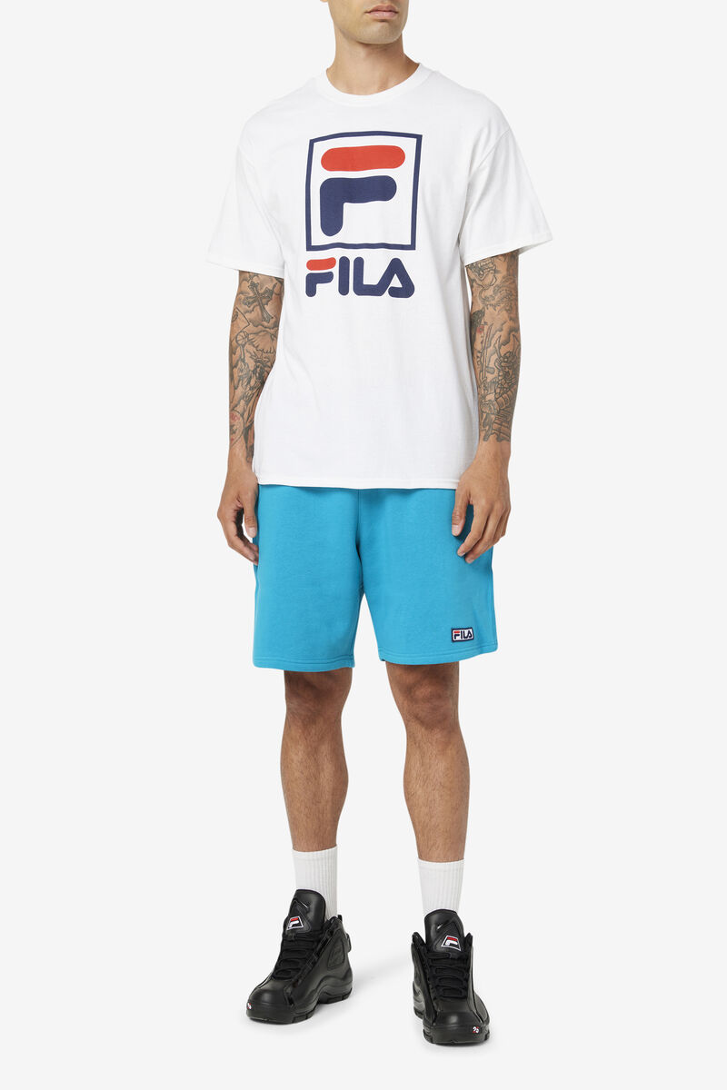 Fila Stacked Shirt T-shirt Herr Vita Marinblå Röda | qaWRoBceWVo