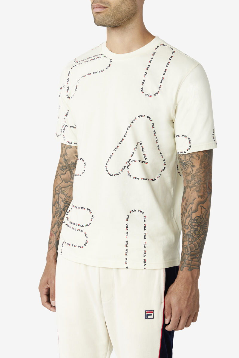 Fila Stevie T-shirt Herr Marinblå Röda | PbO3EqzmakU