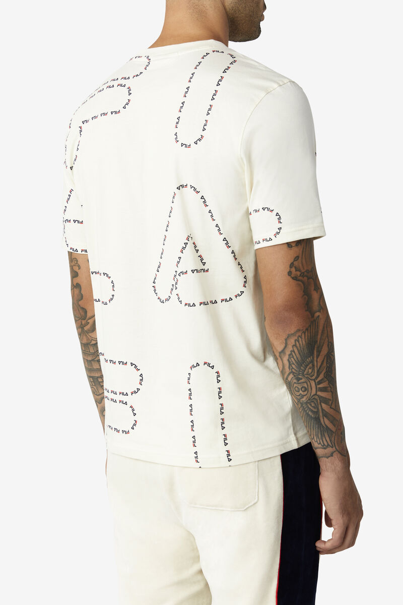 Fila Stevie T-shirt Herr Marinblå Röda | PbO3EqzmakU