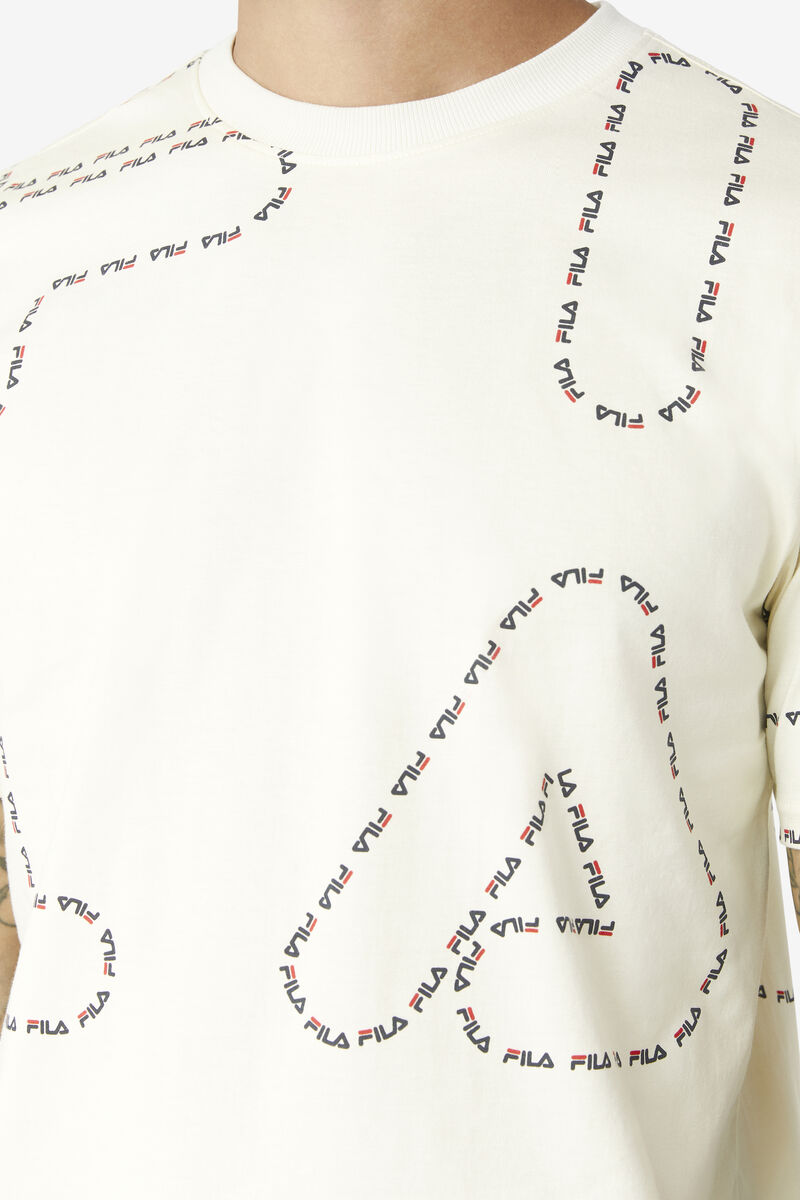 Fila Stevie T-shirt Herr Marinblå Röda | PbO3EqzmakU