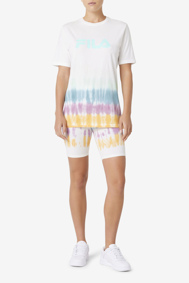 Fila Taima Tie Dye Bike Kort Shorts Dam Vita | 5azb5IkoOJO