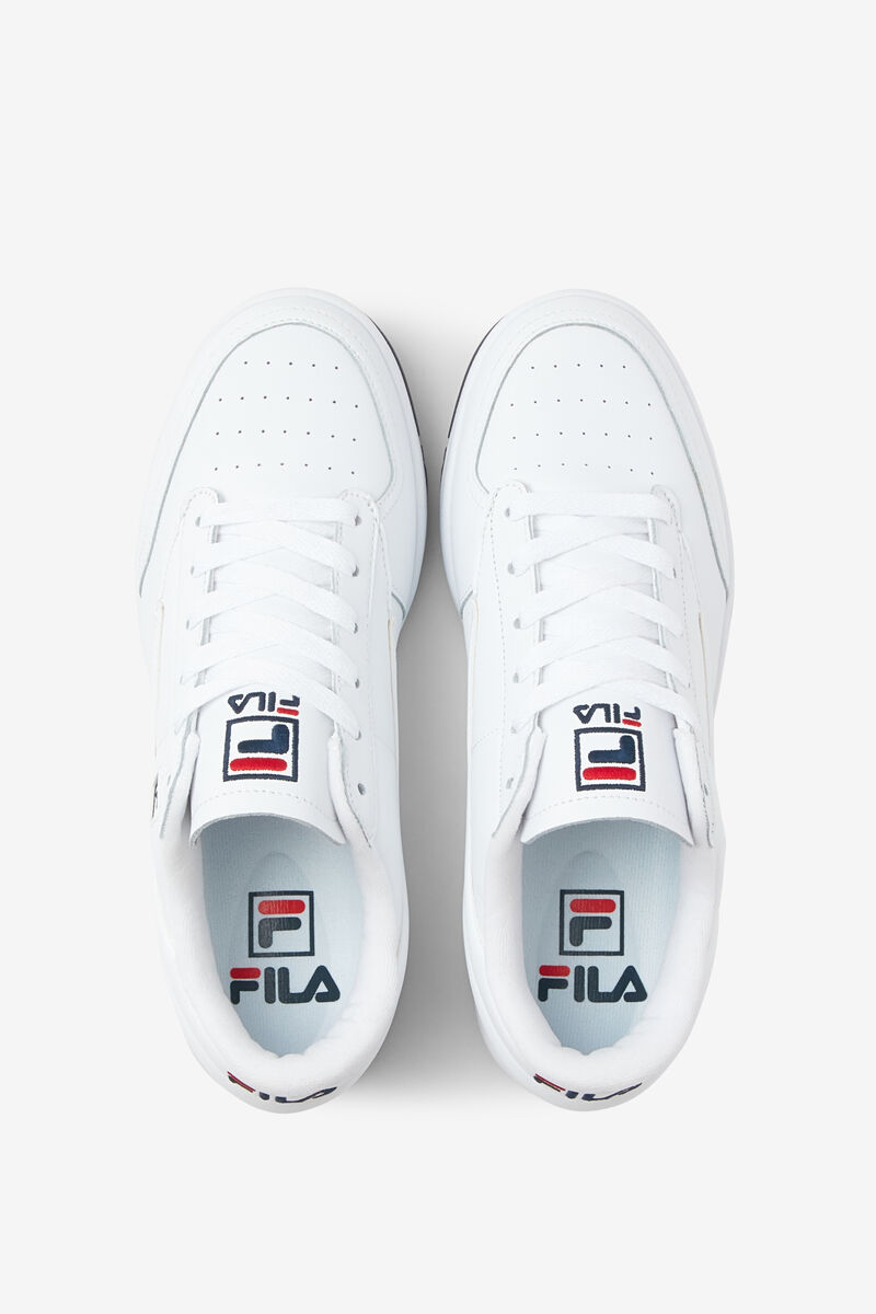 Fila Tennis 88 Low Top Tennis Shoe | Fila Sneakers Herr Vita Marinblå Röda | iRl7SmGH1hx