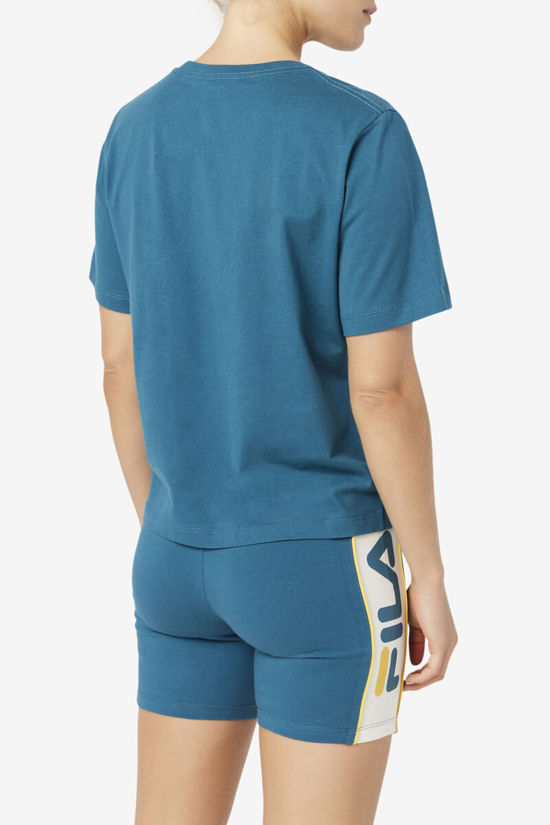 Fila Thea T-shirt Dam Blå Korall | 1bHzUucLRtZ
