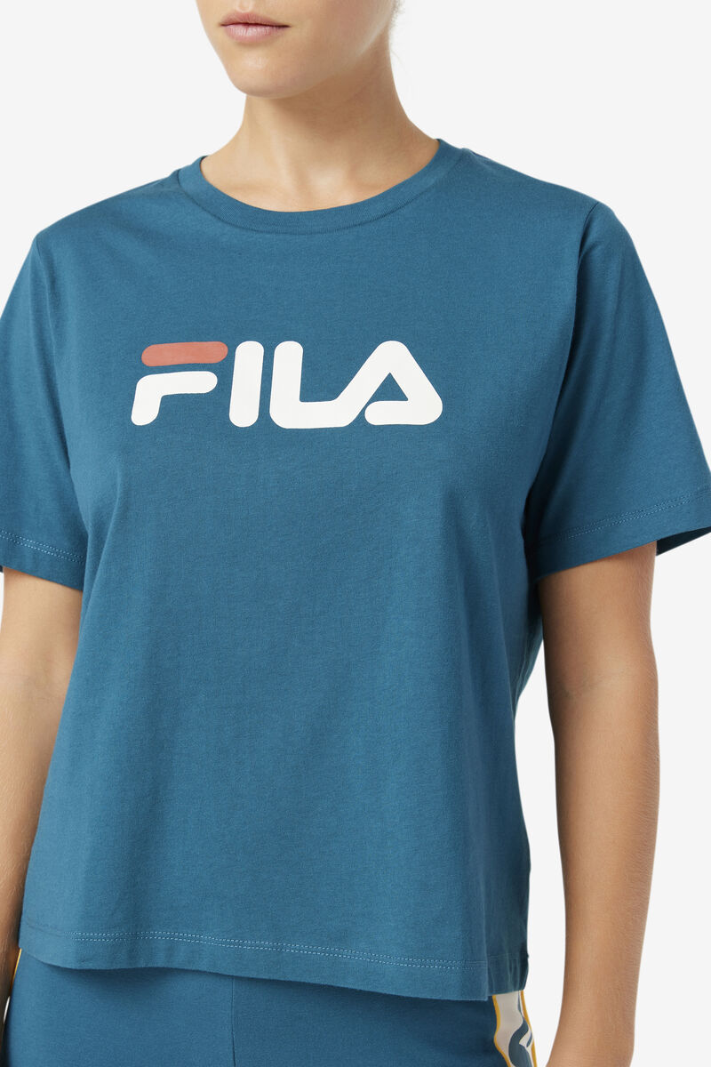 Fila Thea T-shirt Dam Blå Korall | 1bHzUucLRtZ