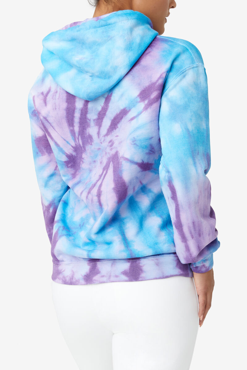 Fila Tie Dye Icon Hoodie Hoodie Herr Blå Lila | QijbLWCVgtT