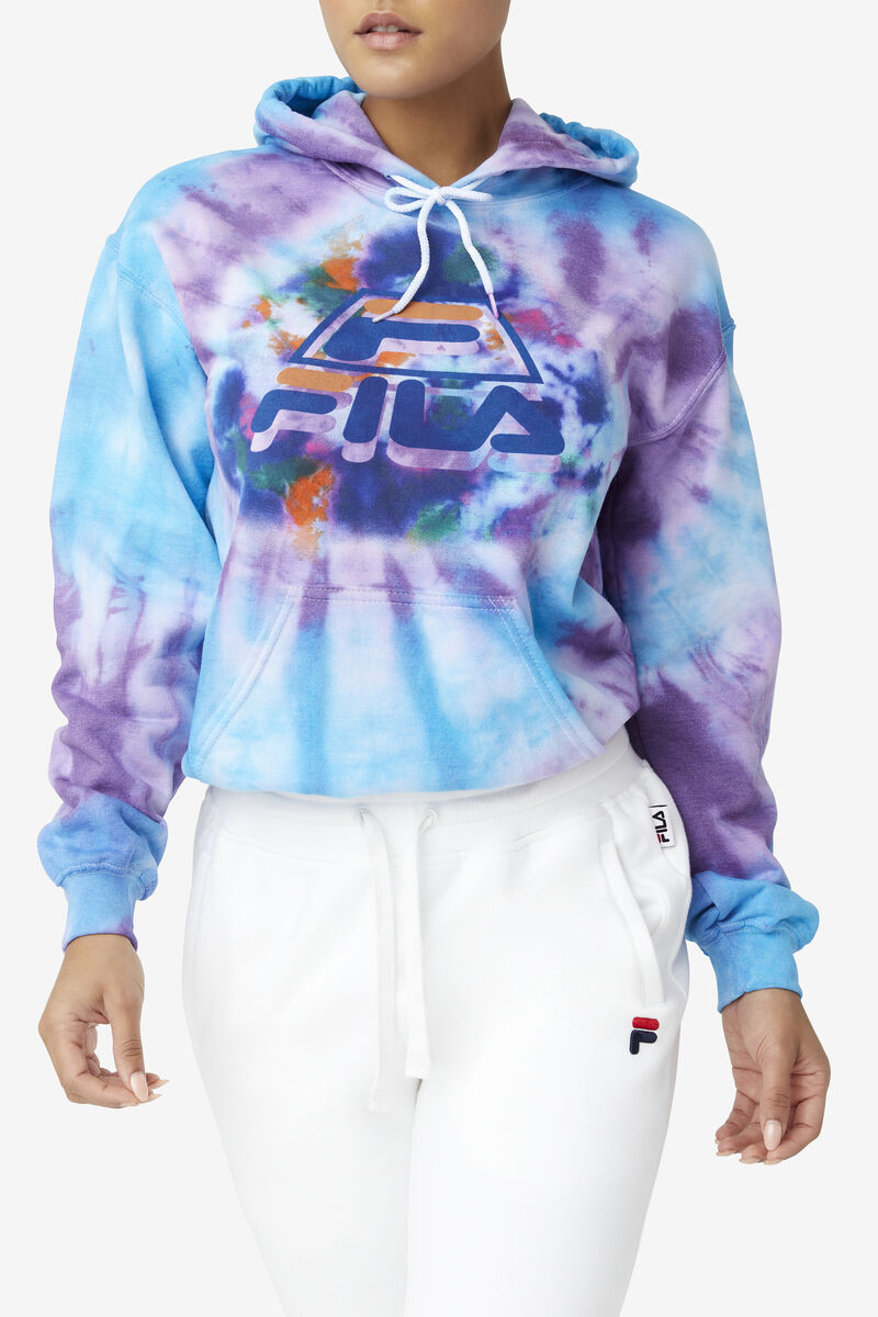 Fila Tie Dye Icon Hoodie Hoodie Herr Lila Blå | bFeNltQHlpT