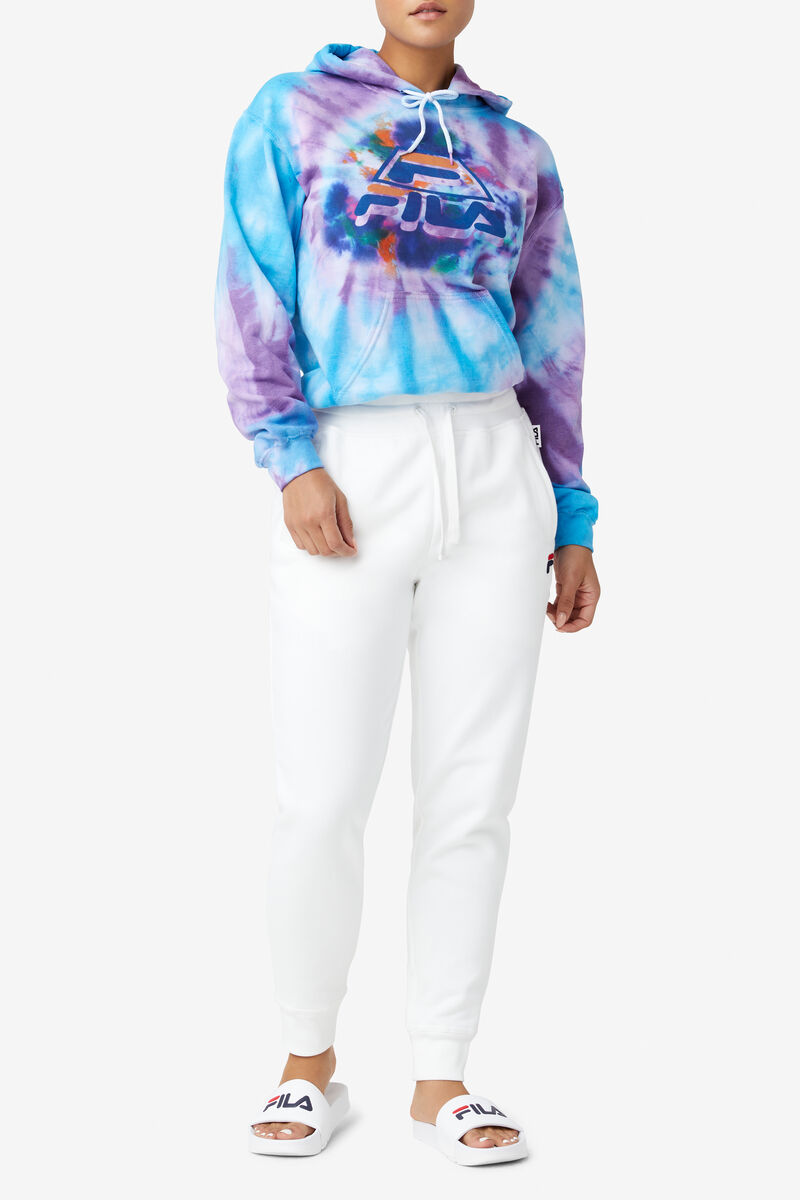 Fila Tie Dye Icon Hoodie Hoodie Herr Lila Blå | bFeNltQHlpT