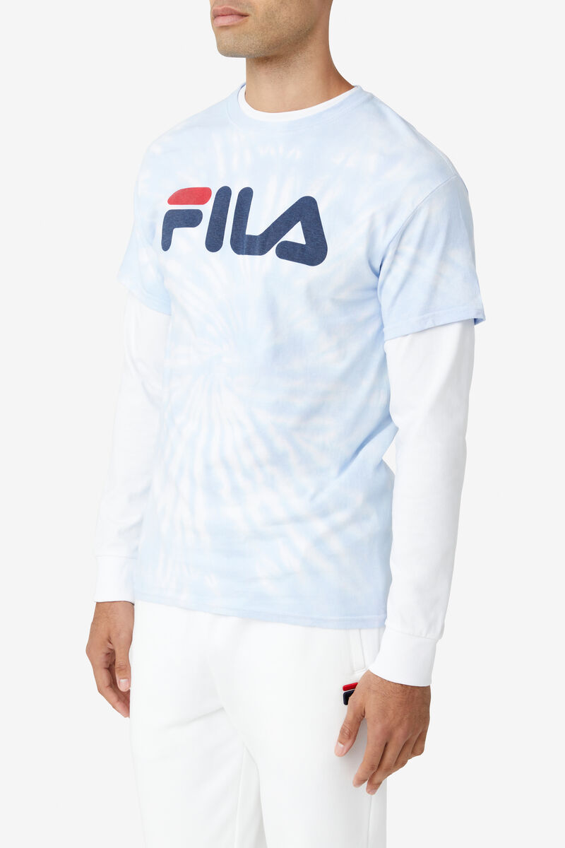 Fila Tie Dye Logo T-shirt Dam Ljusblå | GxBnV5dPS8Y