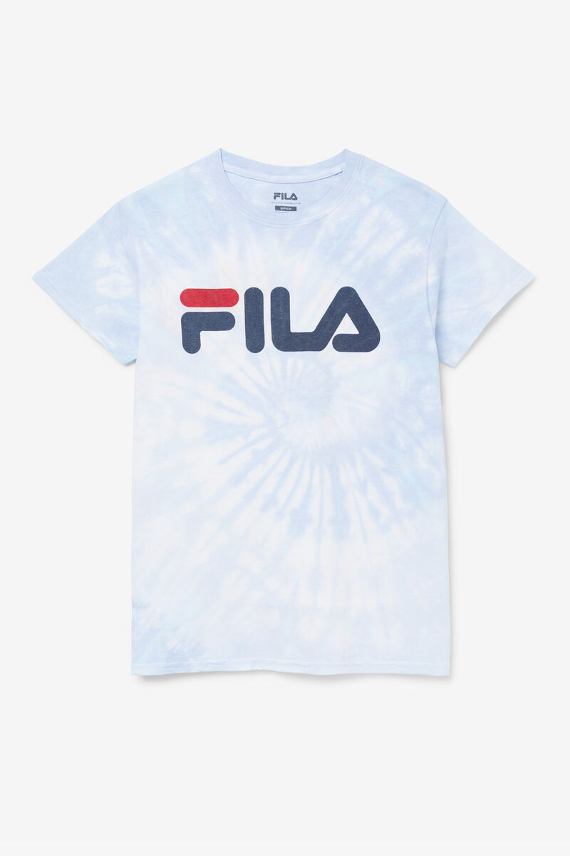 Fila Tie Dye Logo T-shirt Herr Ljusblå | 3McyHENNIeE