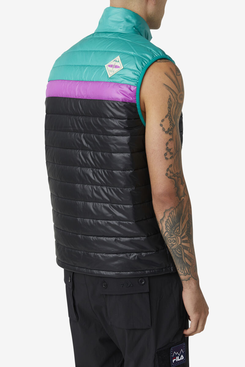 Fila Tri Vest Jacka Herr Svarta Gröna Lila | 7A5jgDkyYGo