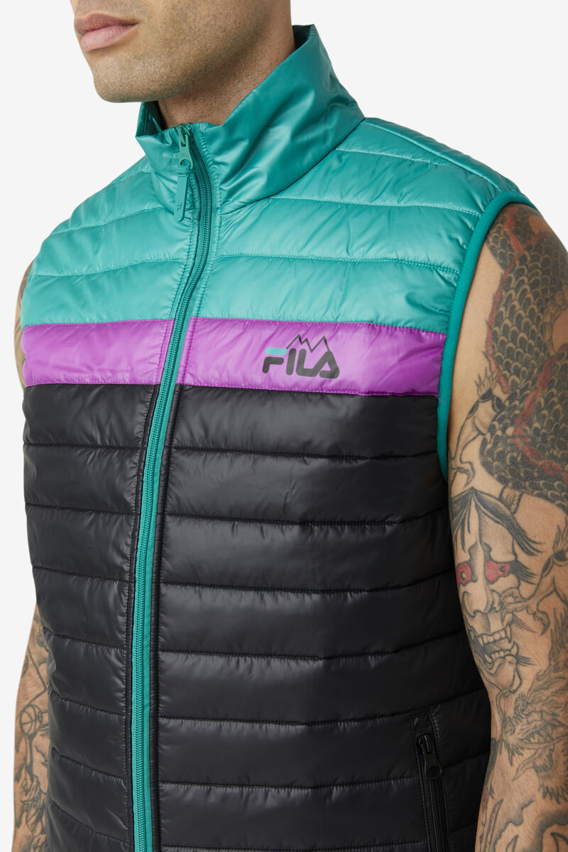 Fila Tri Vest Jacka Herr Svarta Gröna Lila | 7A5jgDkyYGo