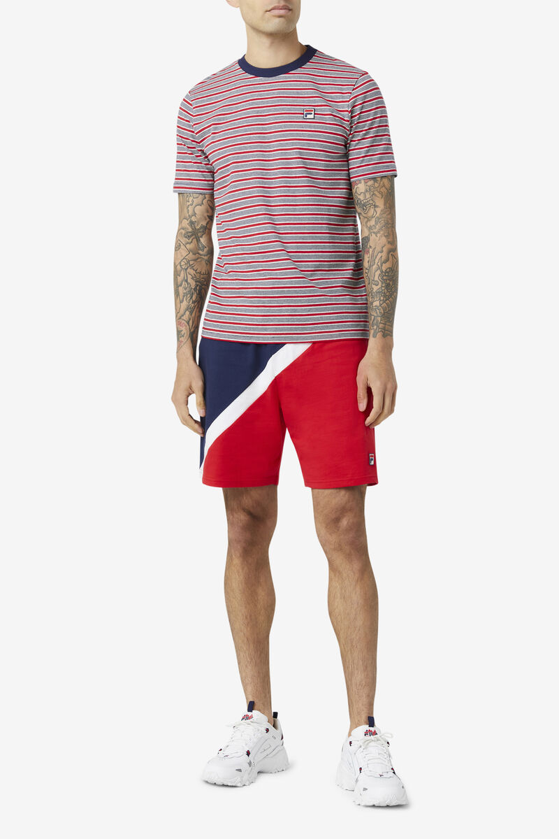 Fila Tux Striped T-shirt Herr Marinblå | V9sEacoMOmY