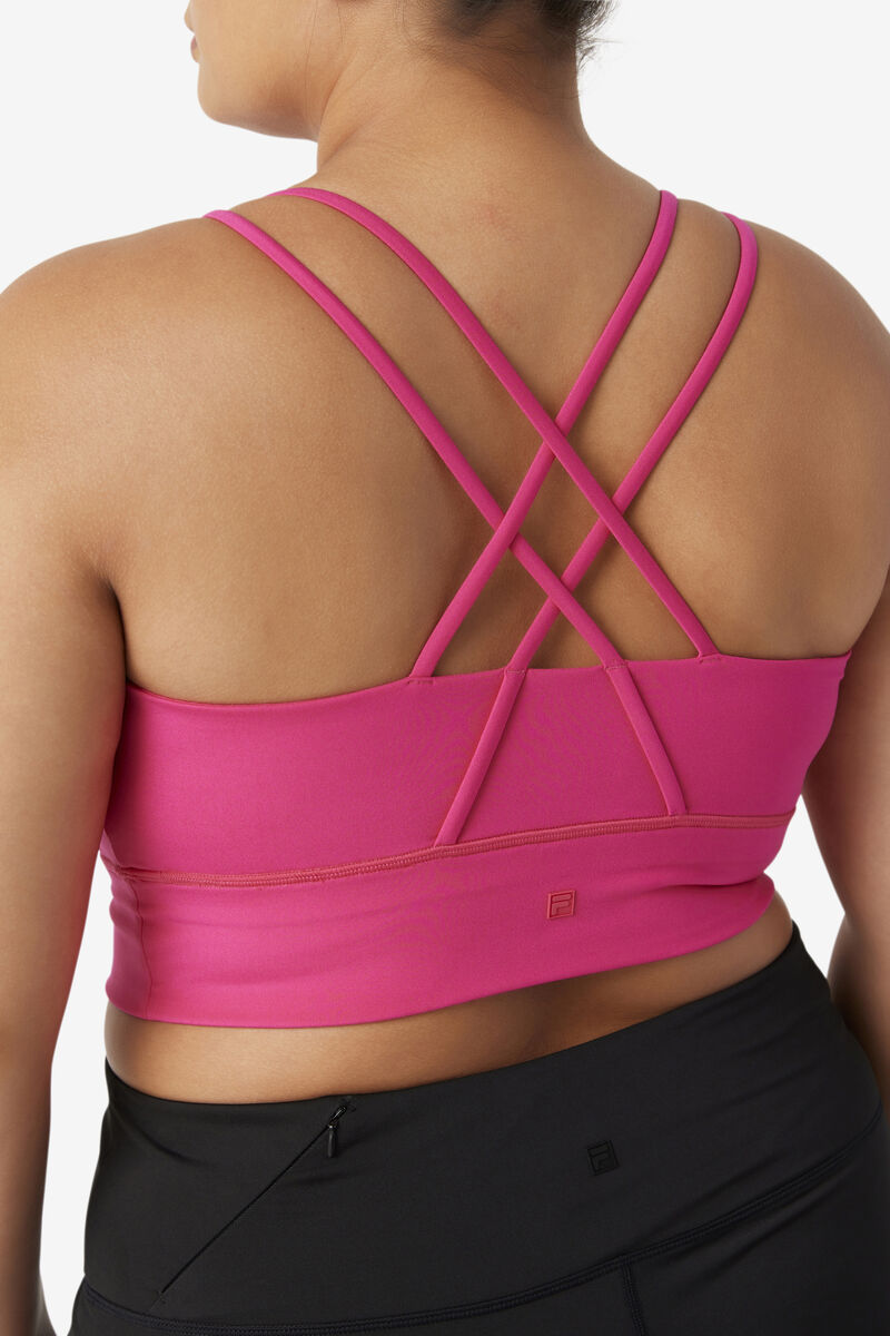 Fila Uplift Cross Back Bra Top Sport Bh Dam Ljusrosa | GKvHOlet9QD