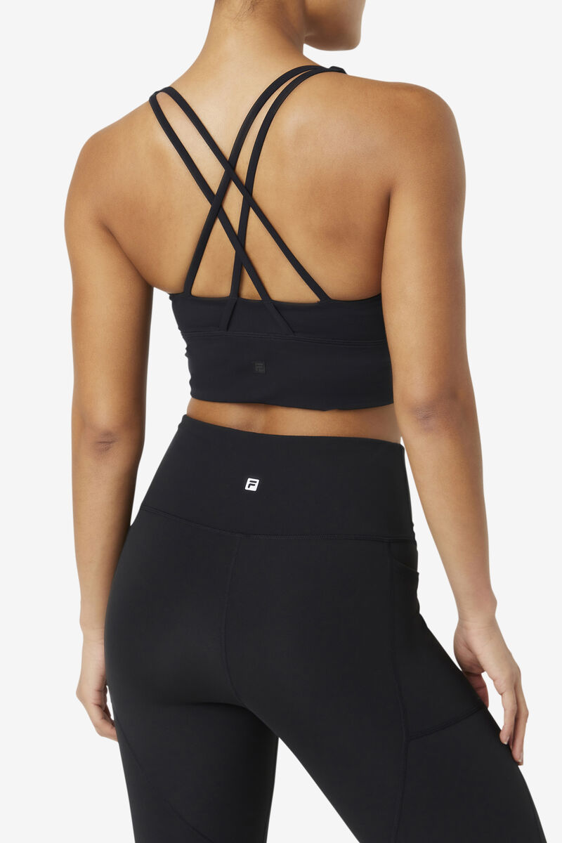Fila Uplift Cross Back Bra Top Sport Bh Dam Svarta | NzkVSfAwEJD