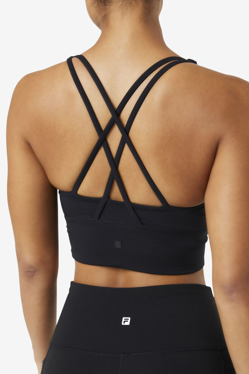 Fila Uplift Cross Back Bra Top Sport Bh Dam Svarta | NzkVSfAwEJD