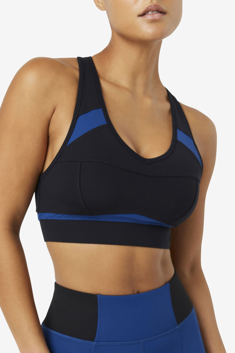 Fila Uplift Racerback Sports Bra Sport Bh Dam Svarta Marinblå | OvUexz6pWVh