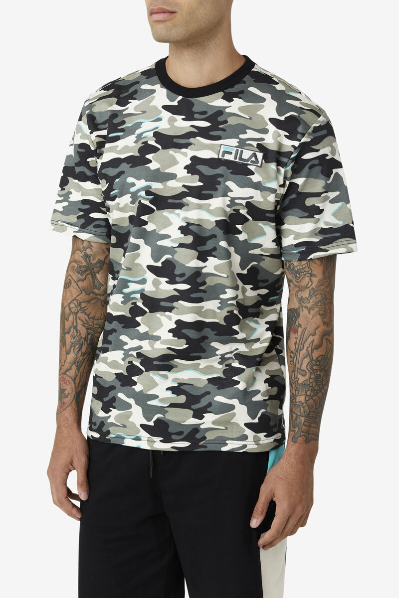 Fila Valentine Camo T-shirt Herr Svarta | FZWwiDUHhwb
