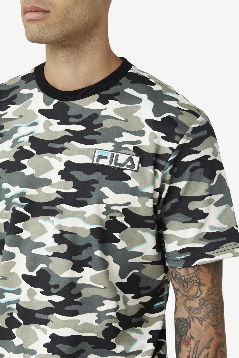 Fila Valentine Camo T-shirt Herr Svarta | FZWwiDUHhwb