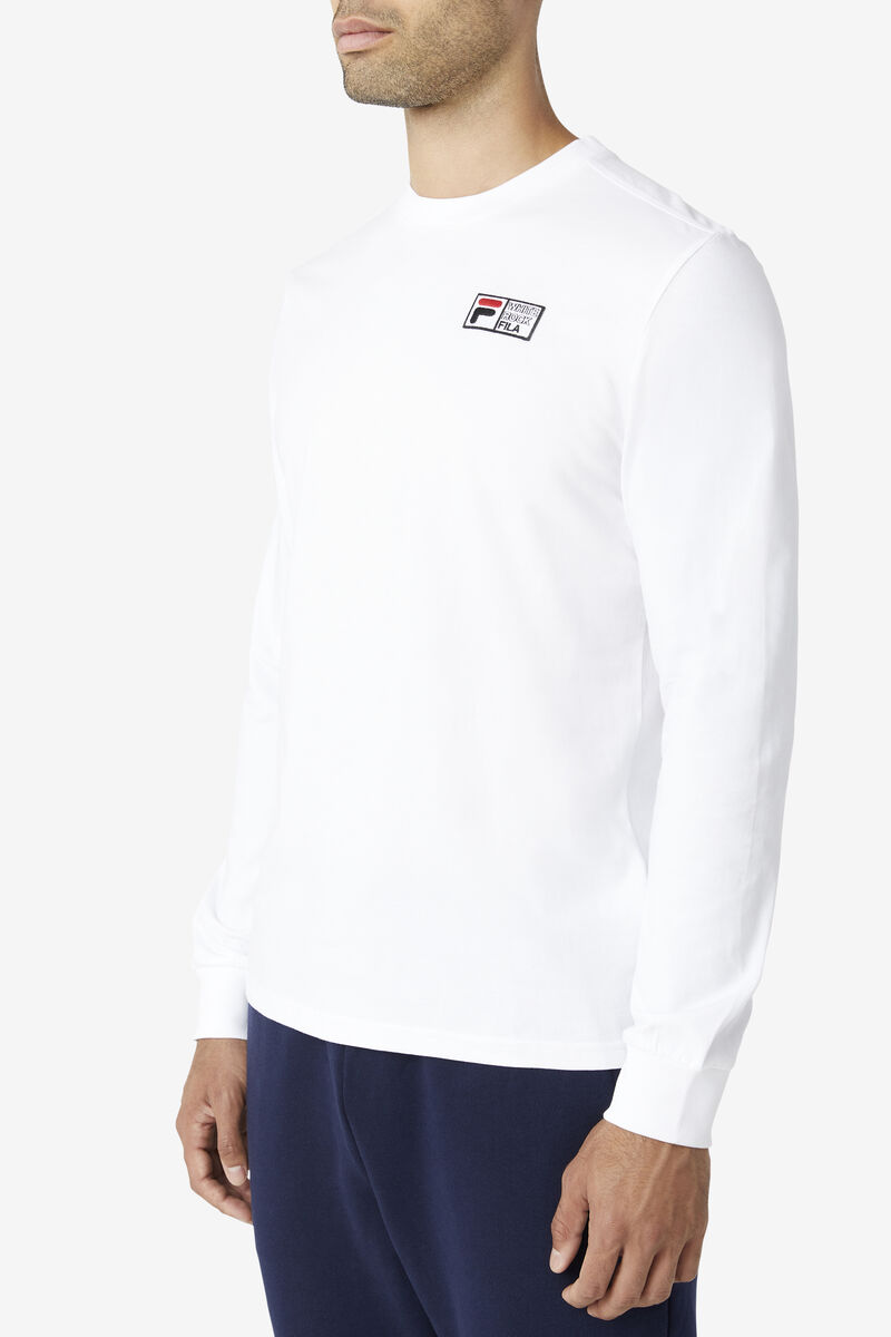 Fila Vesuvius Long Sleeve Shirt Herr Vita Svarta Röda | rwGAJ5T3VYR