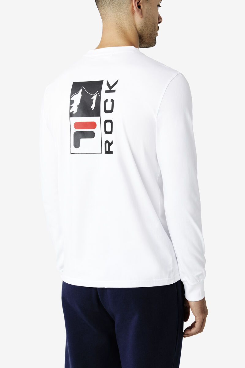 Fila Vesuvius Long Sleeve Shirt Herr Vita Svarta Röda | rwGAJ5T3VYR
