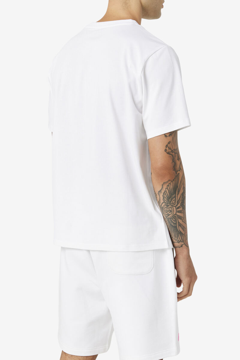 Fila Vinny T-shirt Herr Vita Rosa | VBpMt9PNZiy