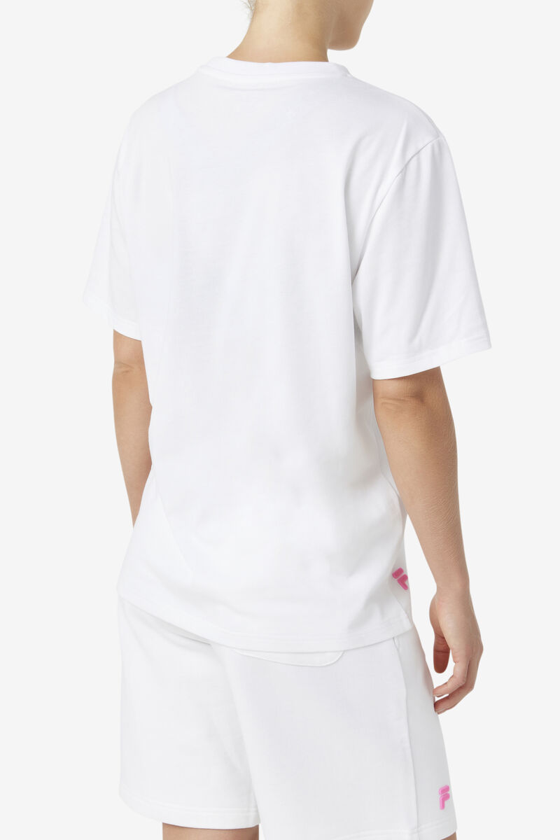 Fila Vinny T-shirt Herr Vita Rosa | VBpMt9PNZiy