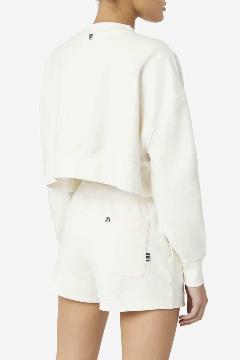 Fila Vitalia Cropped Crew Tröjor Dam Vita Marinblå | YoDdbnY7L13