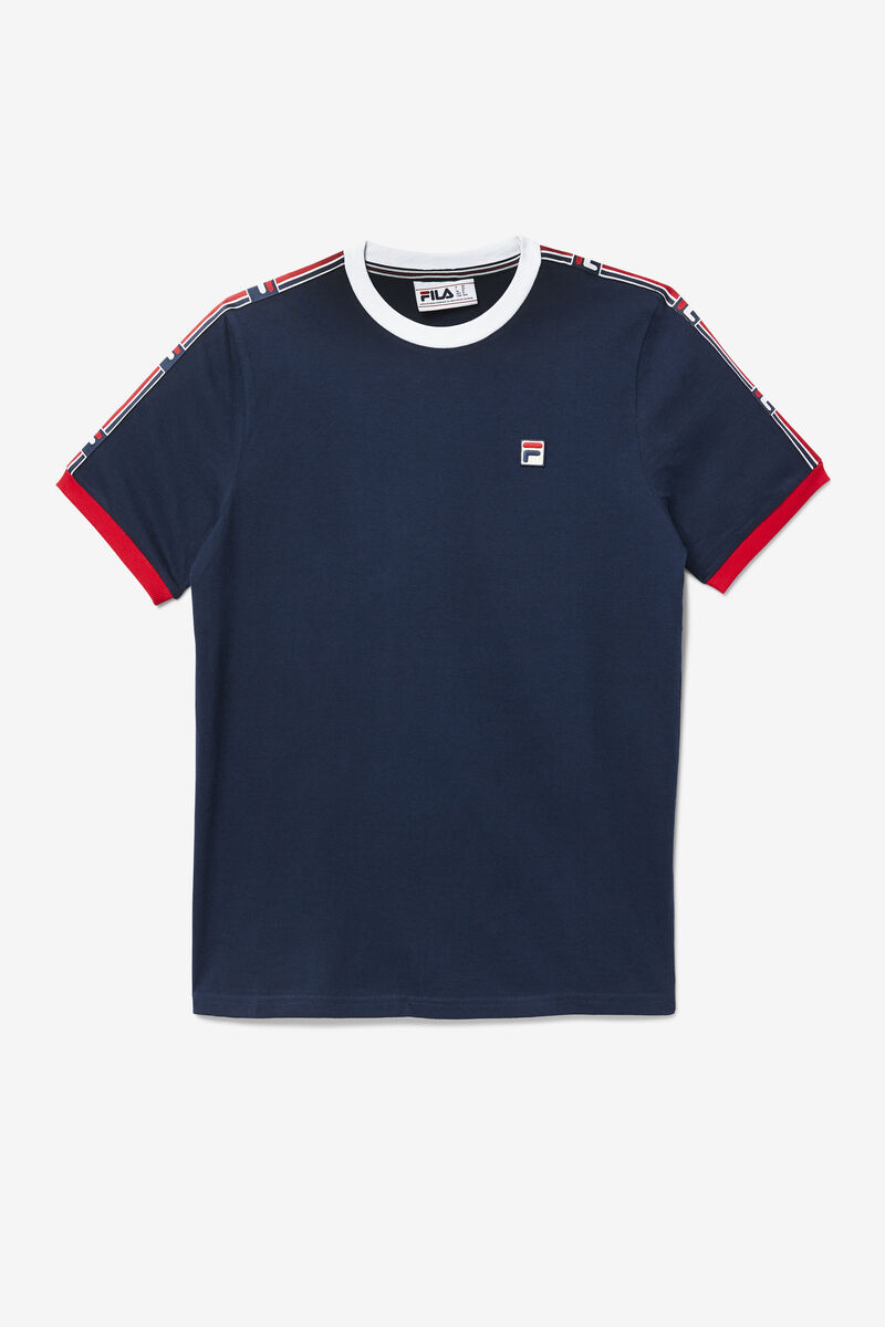 Fila Zale T-shirt Herr Marinblå Röda Vita | 5xOfYYwrgpu