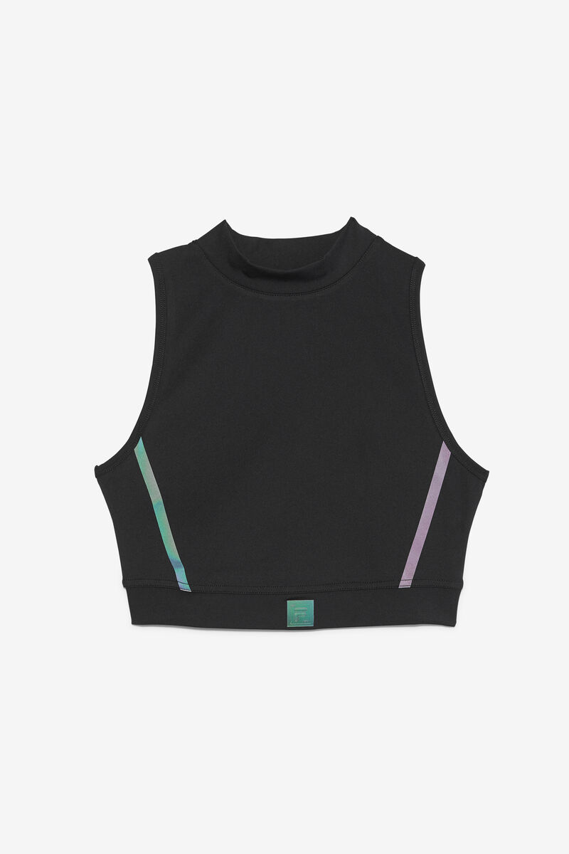 Fila Zola Crop Top T-shirt Dam Svarta | kqDFeAZJfQd